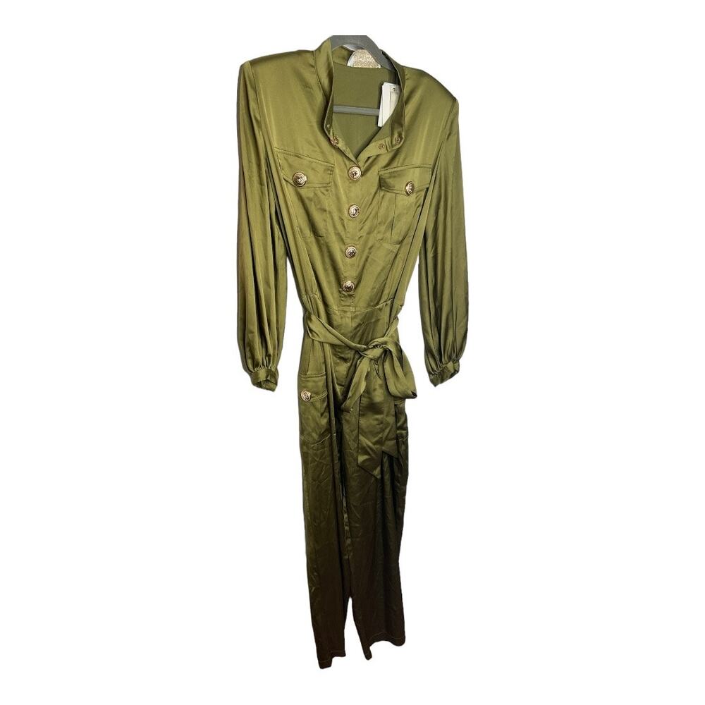 Bronx and Banco Gigi Coffee Jumpsuit Long Sleeve Party Evening Statement L - Picture 6 of 16
